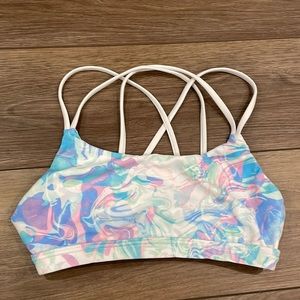 Brooke Taylor Yoga tie-dye Sports bra with cross back straps